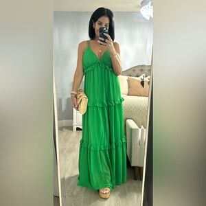 Flying Tomato Vibrant Green Strappy Maxi Dress